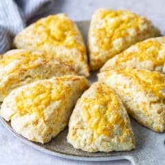 Cheese scones on a platter