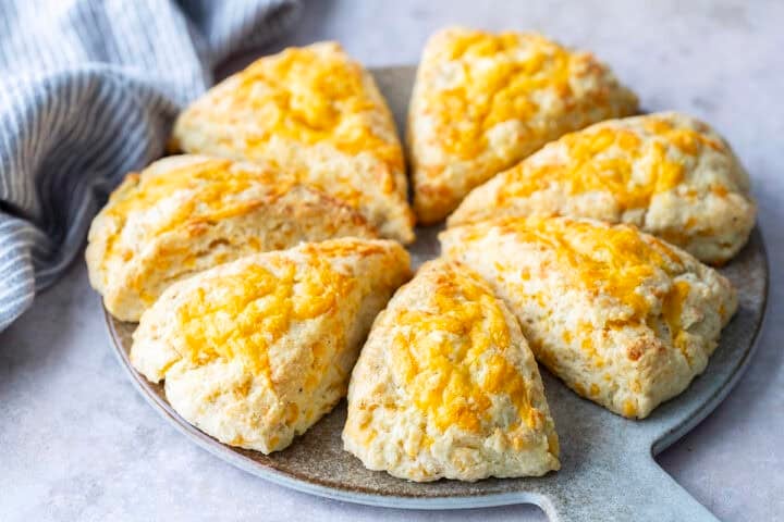 Cheese scones on a platter