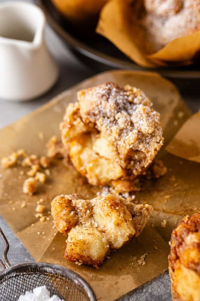 Cinnamon pull-aparts on a cutting board