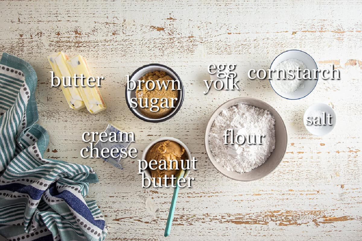 Ingredients for peanut butter cut out cookies