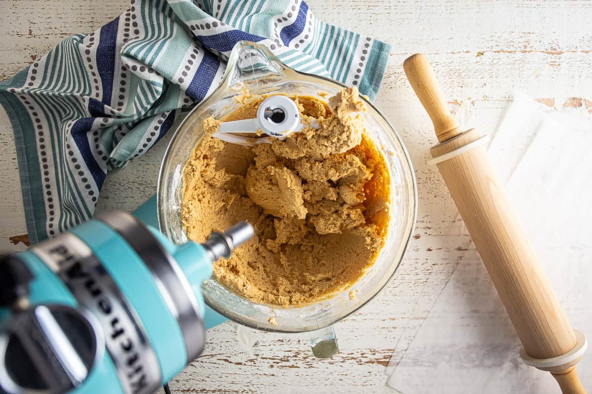 Peanut butter cut-out cookie dough after being mixed