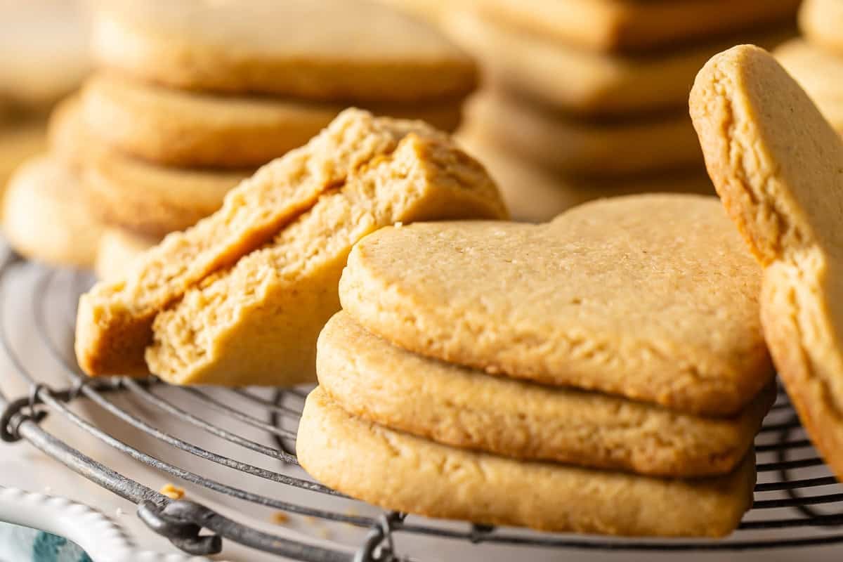 Peanut Butter Cut-Out Cookies stacked