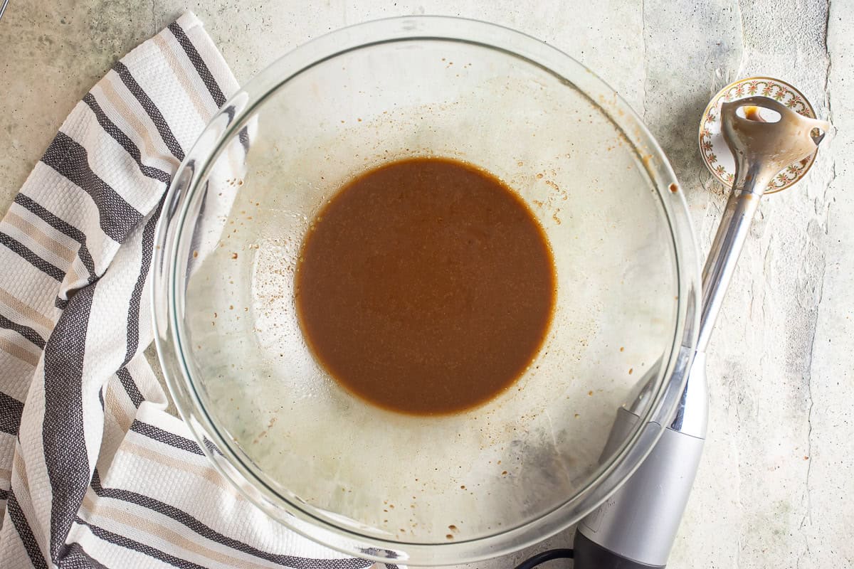 Panzanella dressing after being emulsified