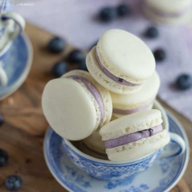 Blueberry Mascarpone Macarons