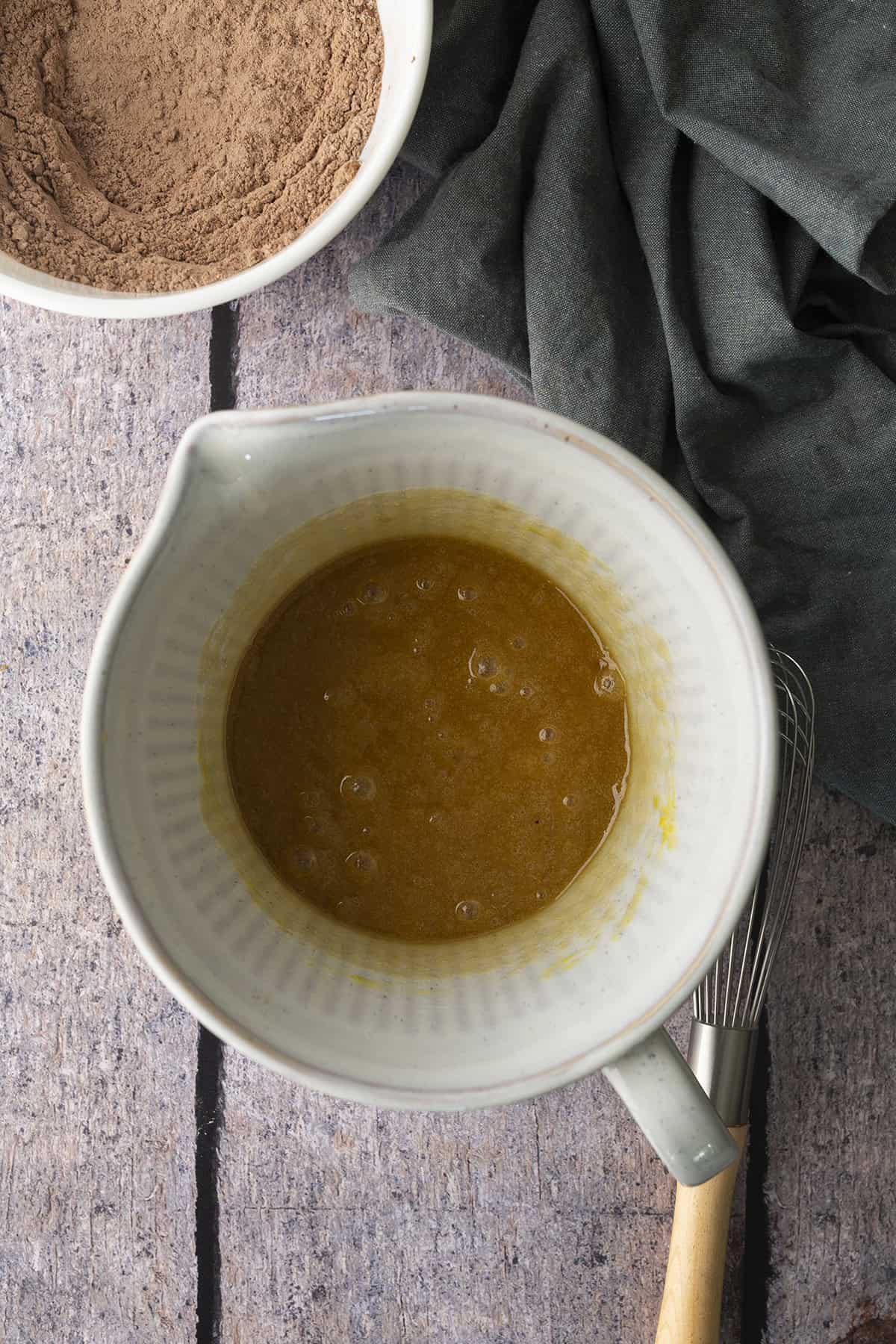 wet ingredients in a bowl