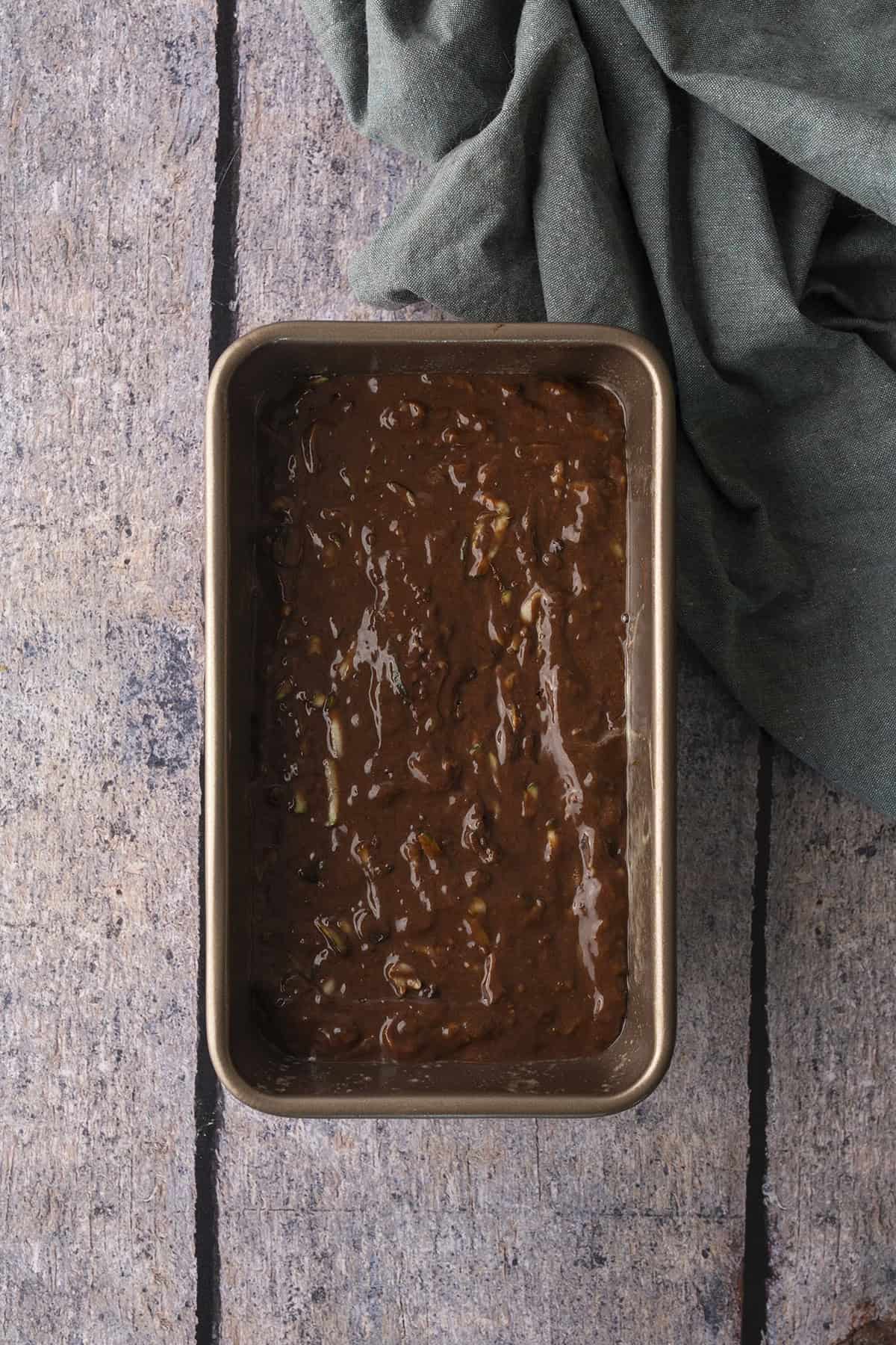 Batter in loaf pan
