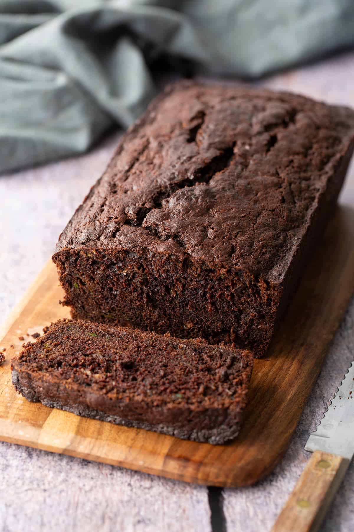 Chocolate Zucchini Bread on a cutting board