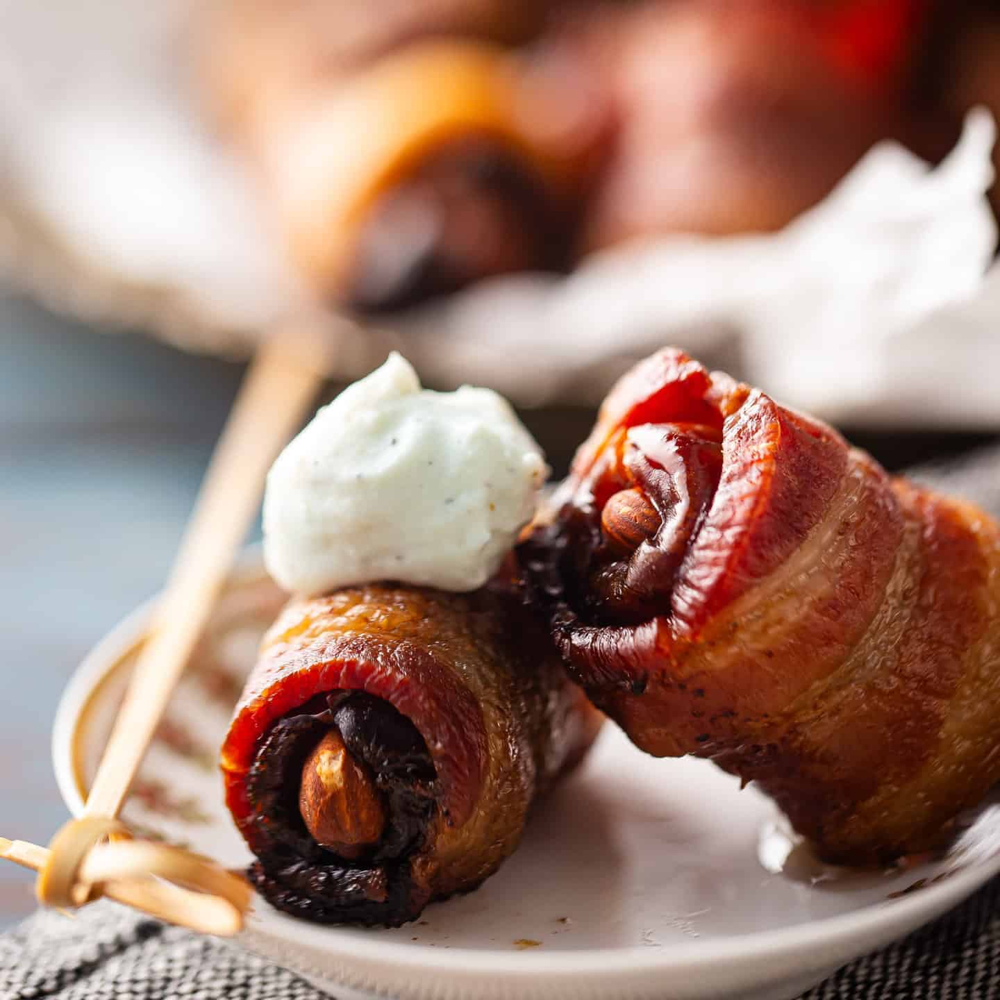 Bacon Wrapped Dates & Whipped Blue Cheese
