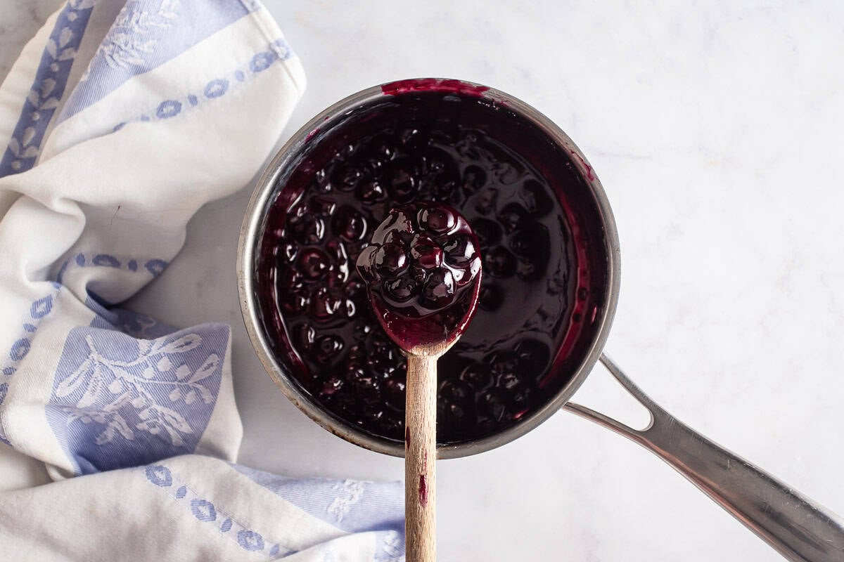 Cooked blueberry syrup
