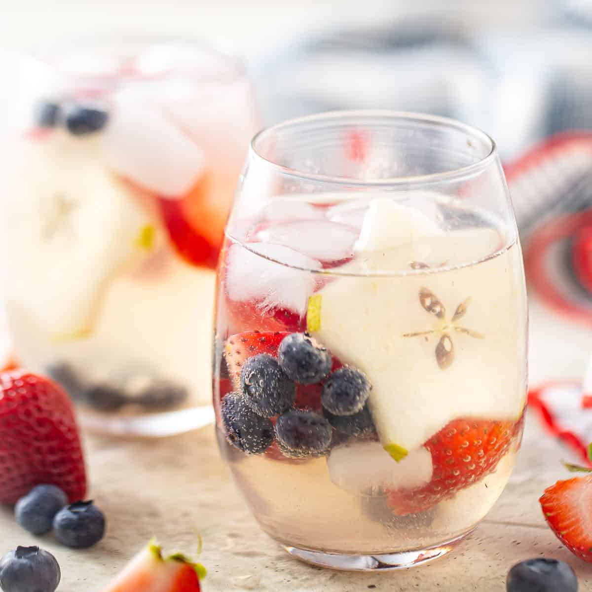 Easy White Sangria Recipe: Red, White, & Blue