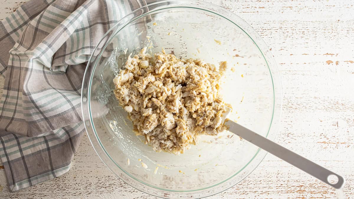 crab cake mixture after being combined