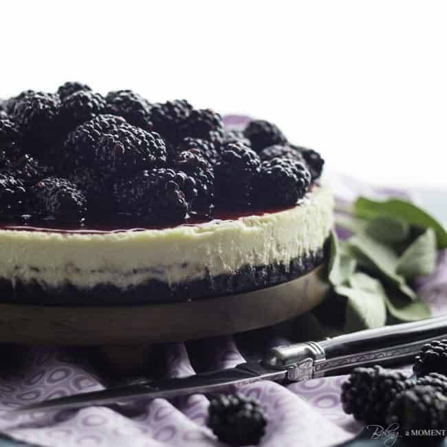 Blackberry Goat Cheese Cheesecake