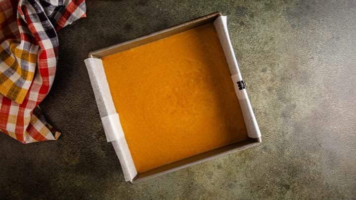 Unbaked pumpkin pie brownies