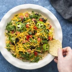 Tortilla chip scooping dip