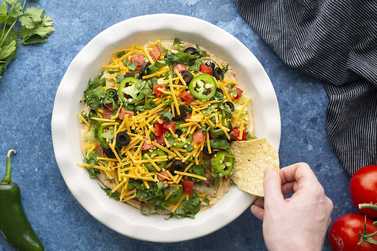 Tortilla chip scooping dip