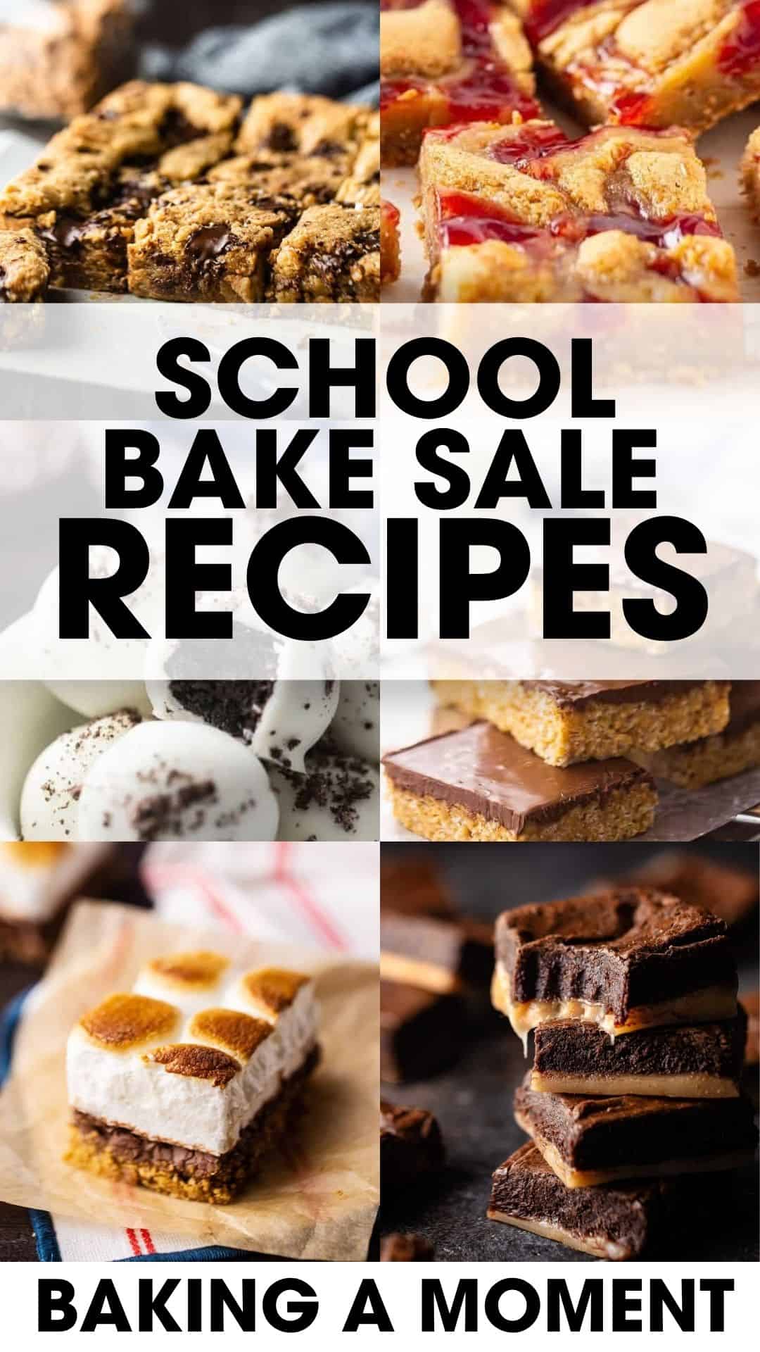 Assorted baked goods for back-to-school bake sale, including cookies and bars.